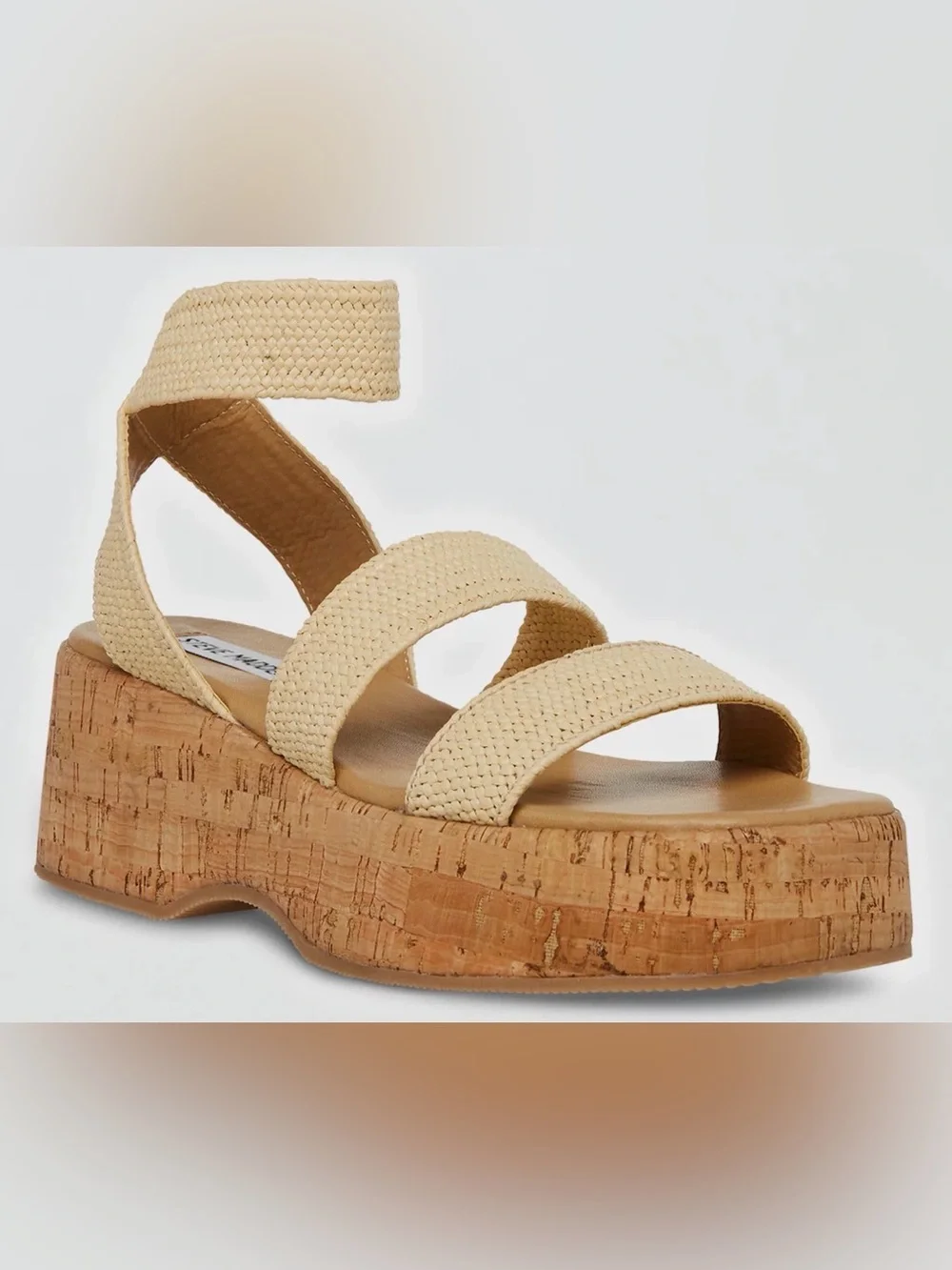 Steve Madden Women's Sashes Platform Sandals, Color: Natural, Size: 9M NWT